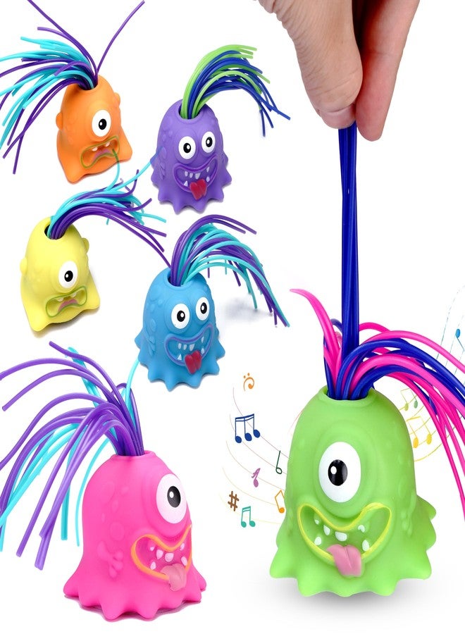 Sepco 6PCS Light Up Pulling Hair Screaming Monster Flashing Anti-Anxiety Fatigue Toy for Kids Adults Stress Relief - Image 1